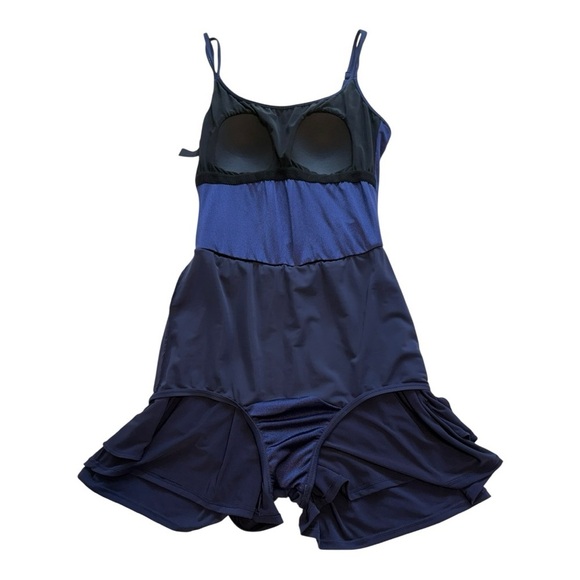 Maxine Of Hollywood Navy Blue Swimsuit Romper - Size 14 - Picture 7 of 14